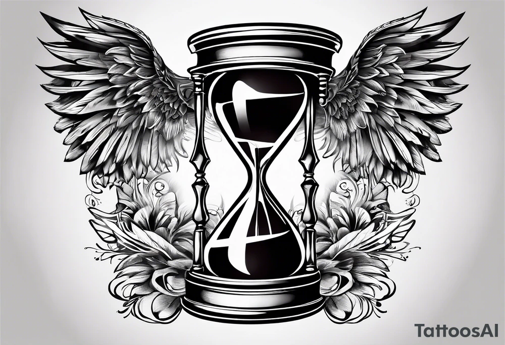 hourglass with wing carpe diem for men tattoo idea