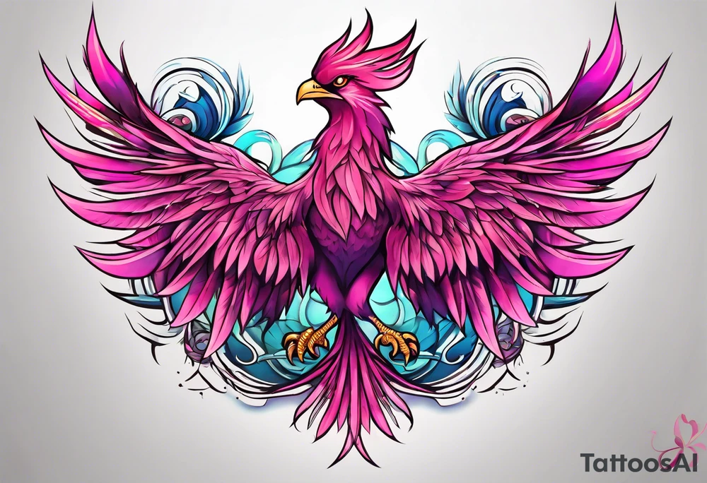 Phoenix pink tattoo idea