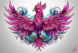 Phoenix pink tattoo idea