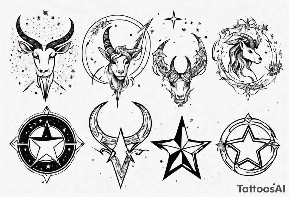 Capricorn stars among other stars tattoo idea