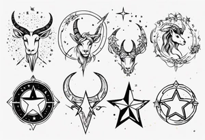 Capricorn stars among other stars tattoo idea