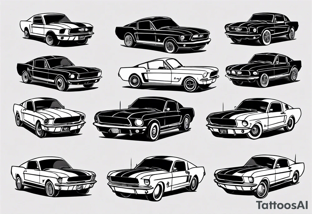 Vintage ford mustang tattoo idea