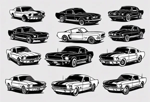 Vintage ford mustang tattoo idea