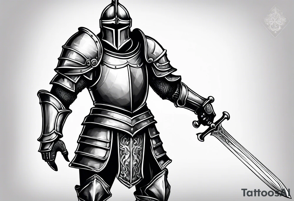 knight with heavy armor tattoo idea