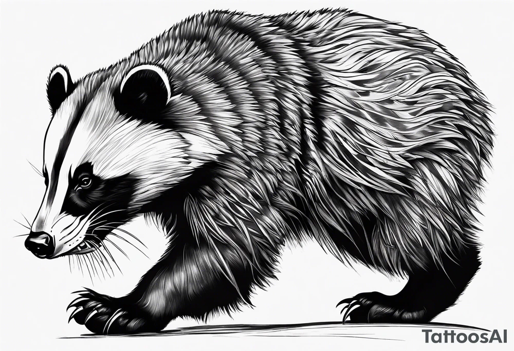 aggresive badger/wolverine tattoo idea