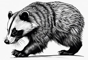 aggresive badger/wolverine tattoo idea