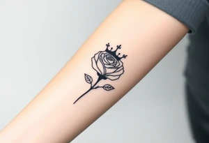 A rose with a kings crown ontop tattoo idea