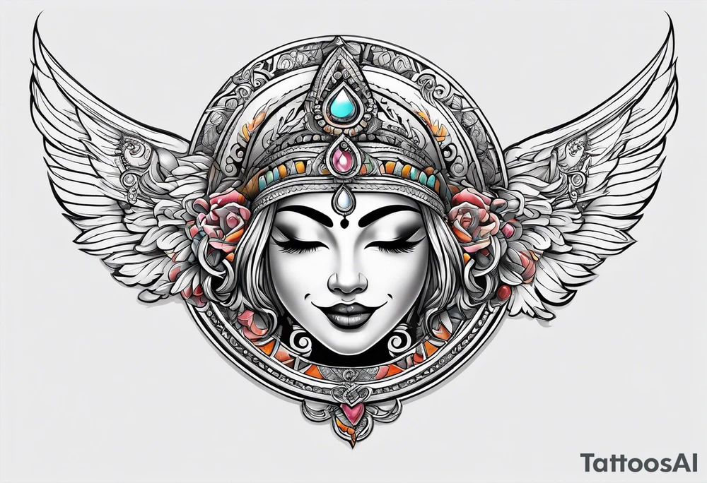 half moon smiling tattoo idea
