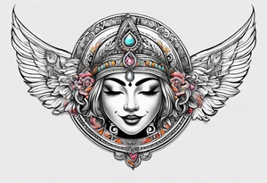 half moon smiling tattoo idea