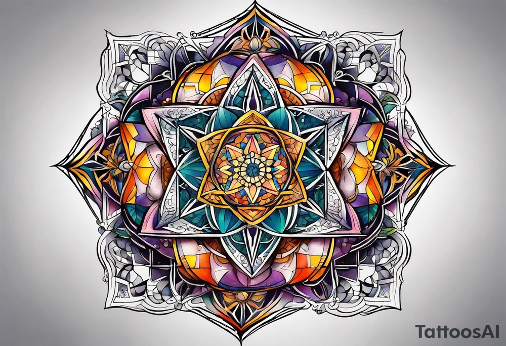 Metatrons cube mandala tattoo idea