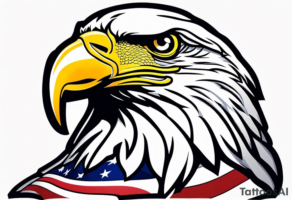 Patriot Eaglehead flag banner tattoo idea