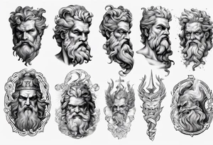 greek zeus sleeve tattoo idea
