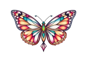 a geometric butterfly tattoo idea