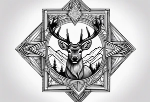 cross, deer, bible tattoo idea