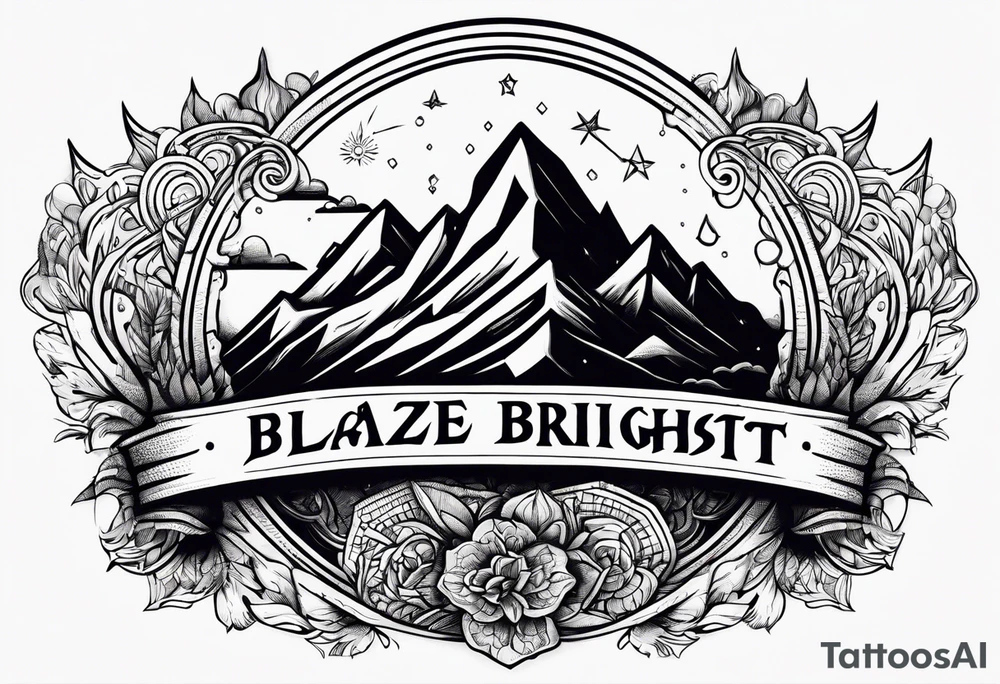 cursive text saying " the best blaze brightest in adversity " tattoo idea