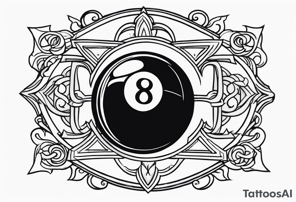 Eight ball jesus tattoo idea