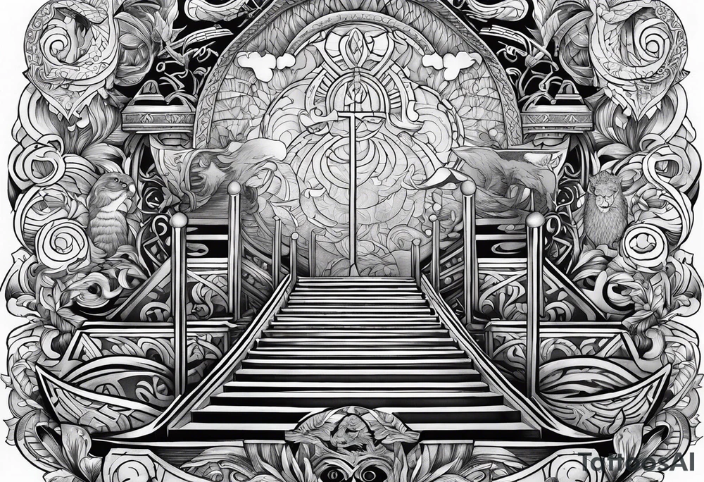 Valhalla steps Viking symbols tattoo idea