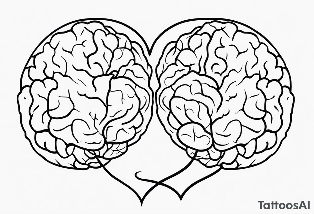 Picture of a heart and brain to represent oneself tattoo idea