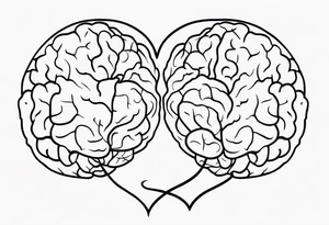 Picture of a heart and brain to represent oneself tattoo idea