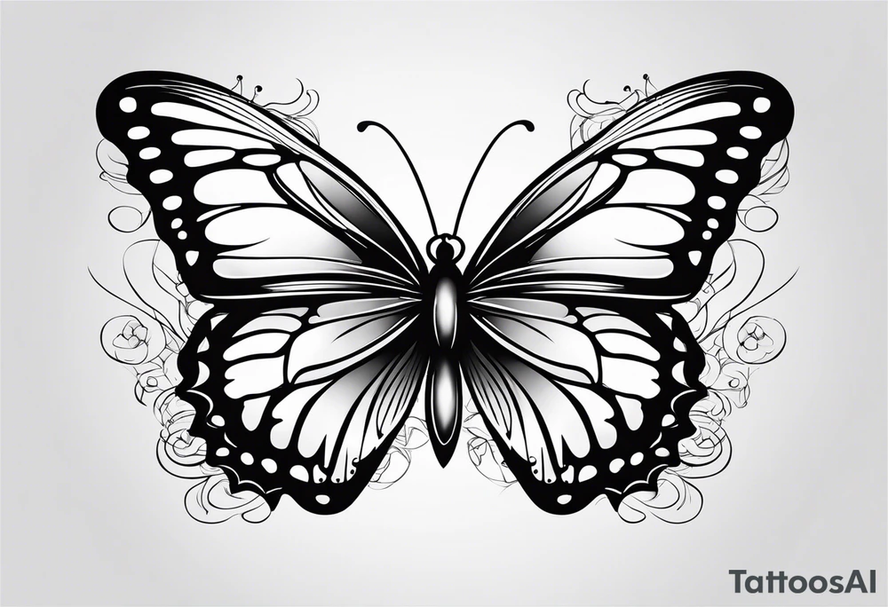 Thin Minimalistic butterfly tattoo idea