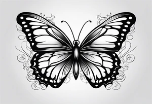 Thin Minimalistic butterfly tattoo idea