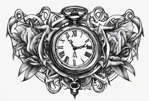 Roman numeral 4 highlighted on antient pocket watch tattoo idea