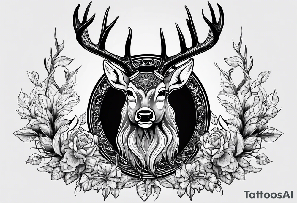 Deer antlers tattoo idea