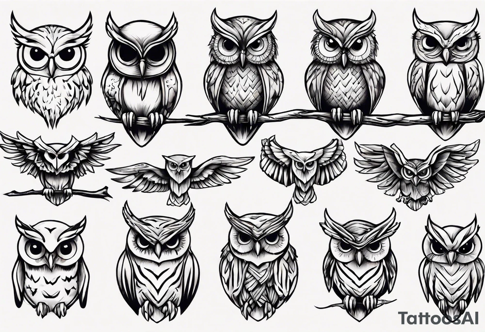 Night owl tattoo idea