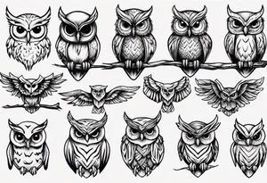 Night owl tattoo idea