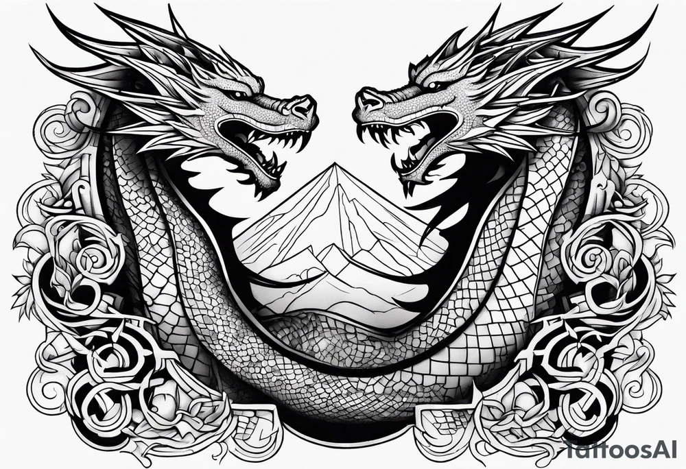 roaring dragons tattoo idea