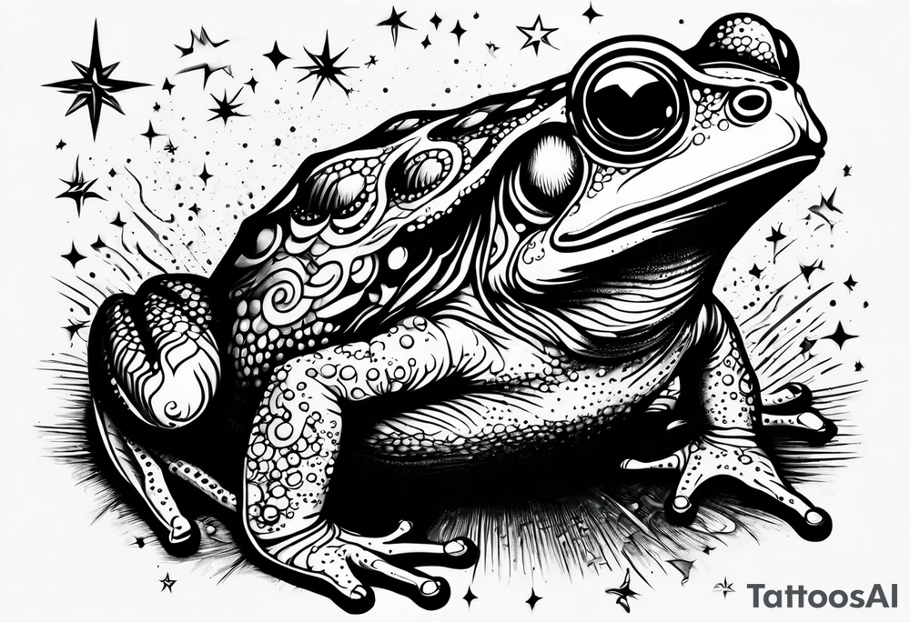 Toad pointing at stars tattoo idea