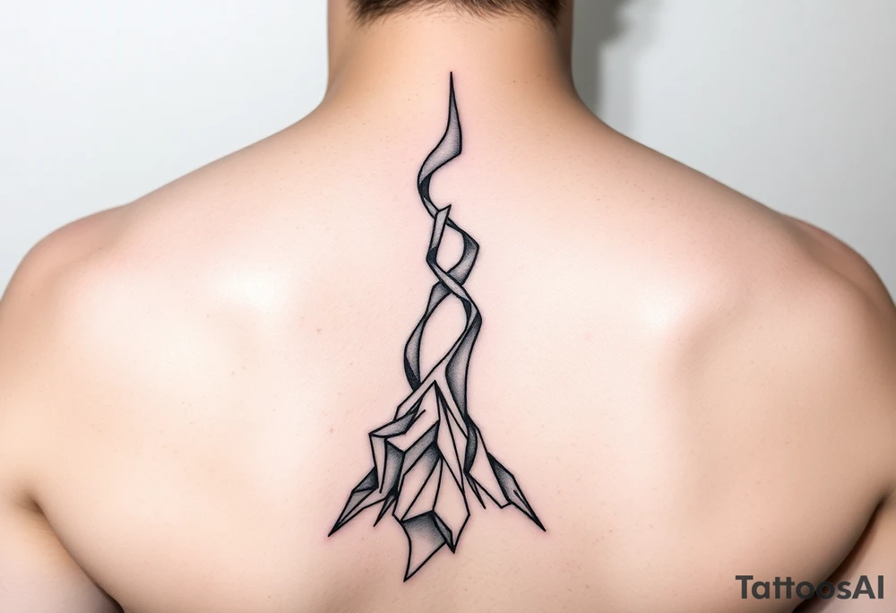 Rising from being extinguished fine line small tattoo idea