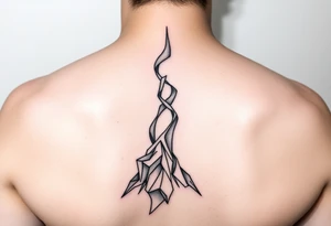 Rising from being extinguished fine line small tattoo idea