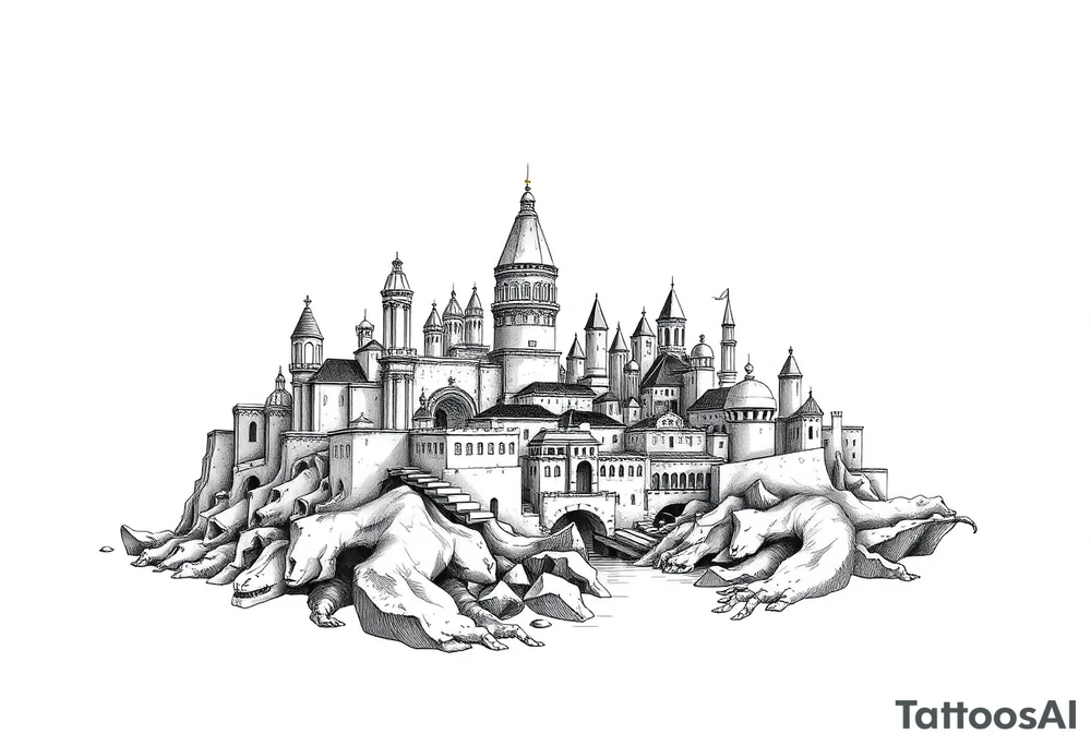 city of 
Atlantis tattoo idea