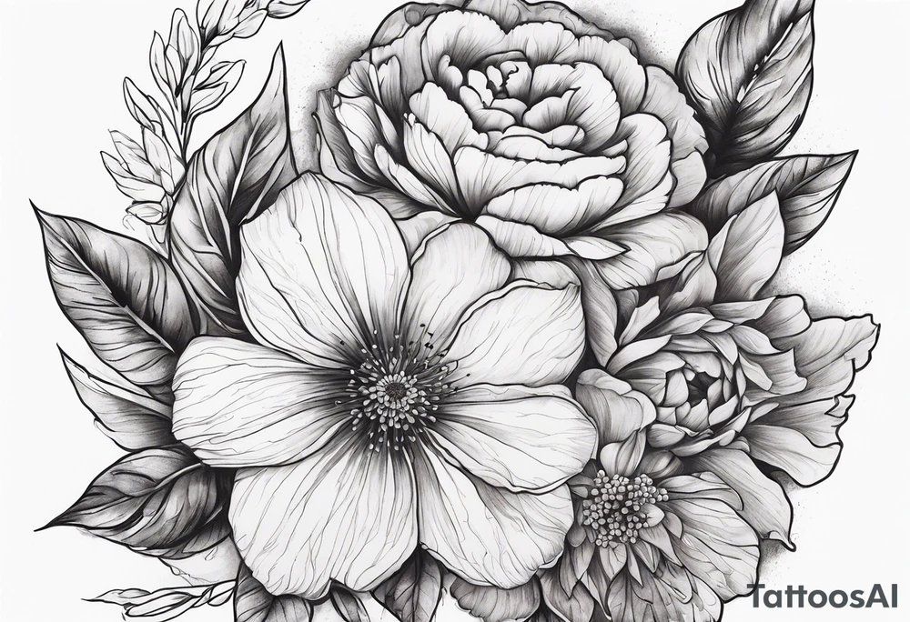 FLowers on front neck tattoo idea