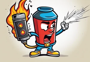 stick of dynamite character is trying to blow out his own burning fuse before he explodes tattoo idea