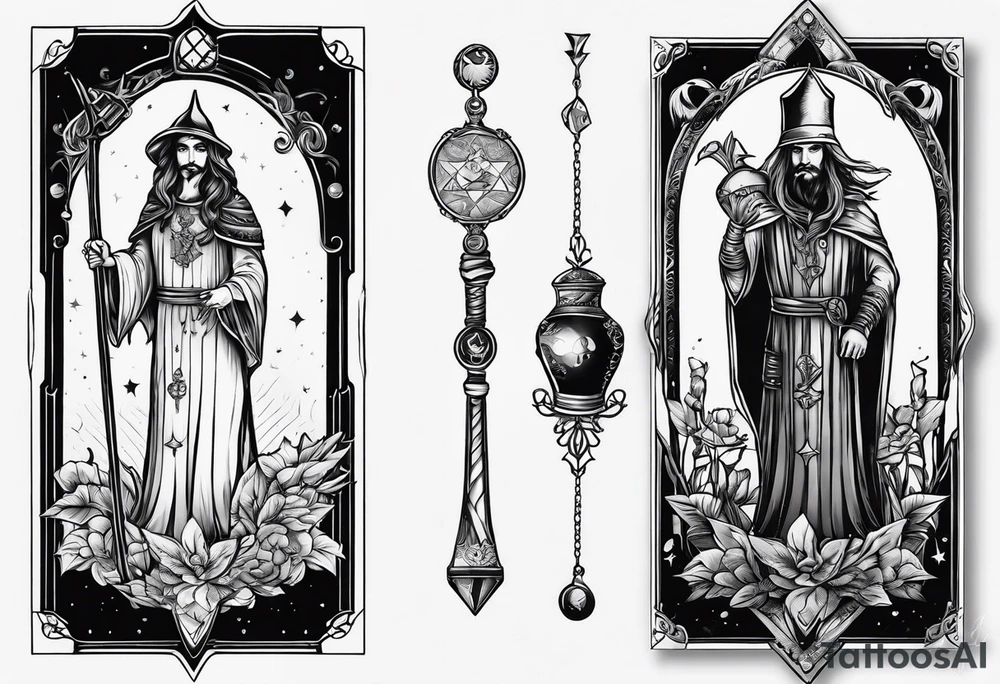 Neo traditional hanged man tarot tattoo idea
