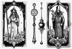 Neo traditional hanged man tarot tattoo idea