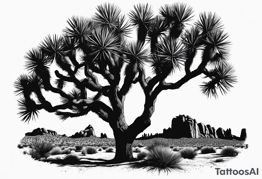 Tall Joshua tree tattoo idea