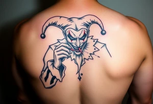 jester smoking and drinking tattoo idea