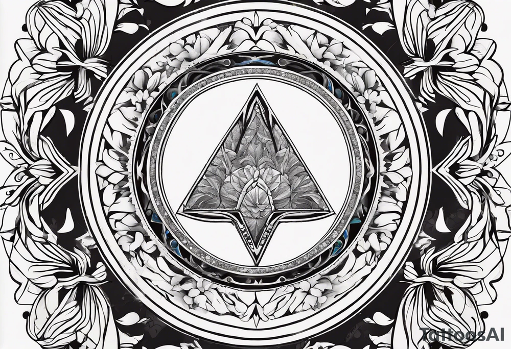 letter delta inside a circle, subtle, girly tattoo idea