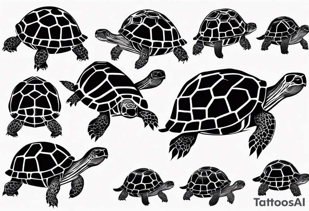 Slow cute simple tortoise tattoo idea