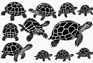 Slow cute simple tortoise tattoo idea