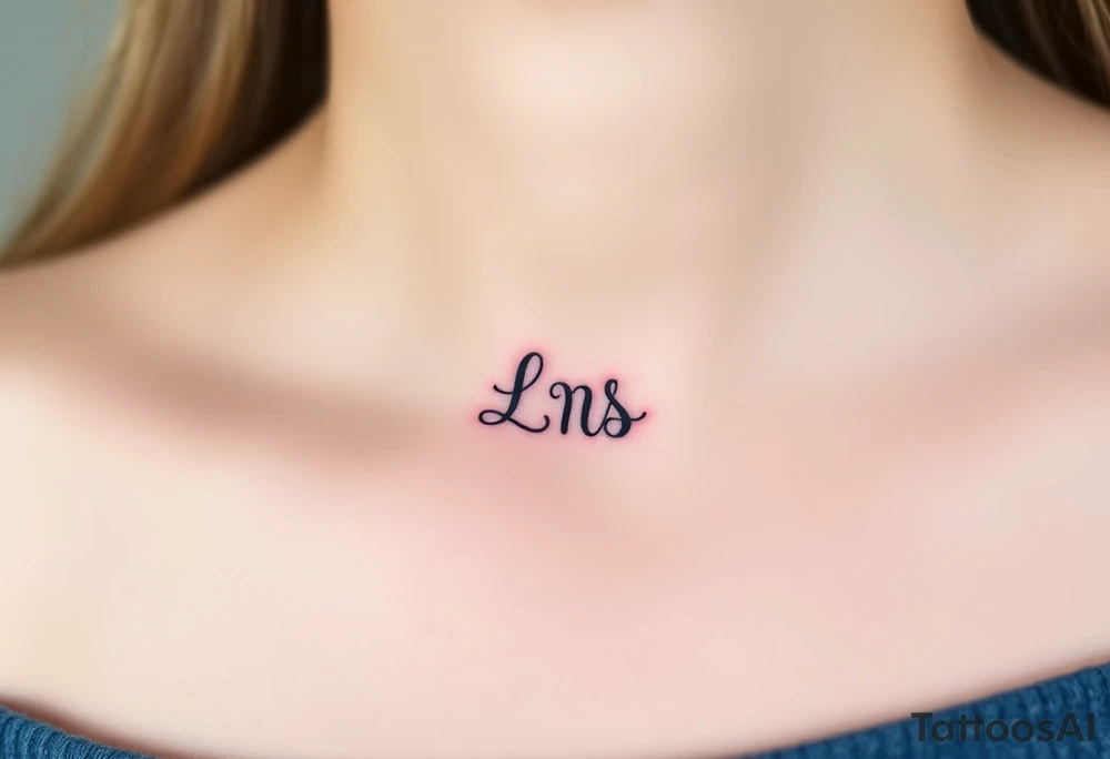 Small Kiss mark with the initials lrs tattoo idea