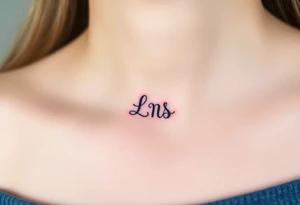 Small Kiss mark with the initials lrs tattoo idea