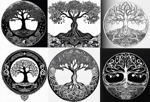 Tree of life, infinity, chakras tattoo idea