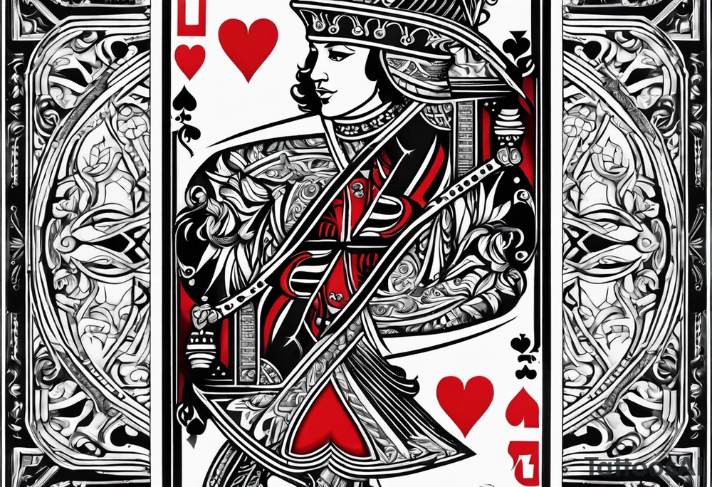 Jack of hearts playing card tattoo idea