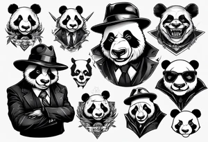 gangster panda evil tattoo idea