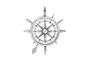 Compass with arrows tattoo idea