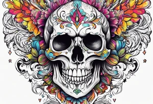 skull mouth open tattoo idea